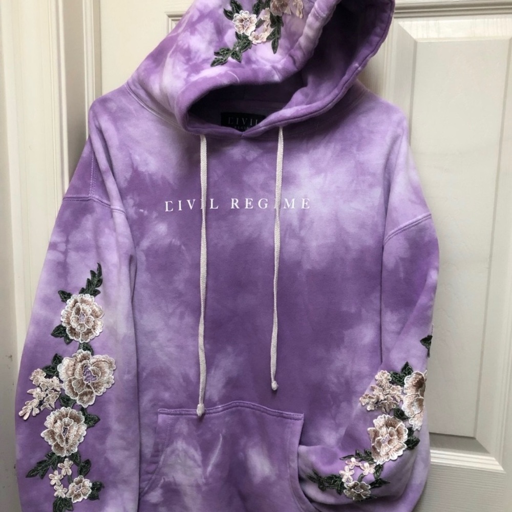 Civil Regime purple acid wash hoodie